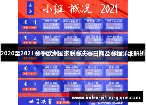 2020至2021赛季欧洲国家联赛决赛日期及赛程详细解析