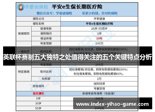 英联杯赛制五大独特之处值得关注的五个关键特点分析